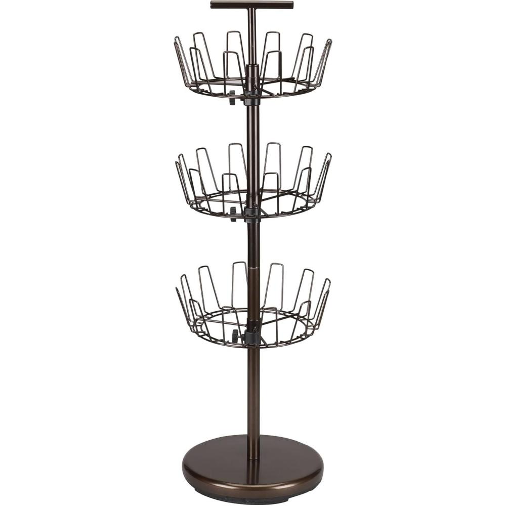 image:imageHousehold Essentials 3Tier Shoe Storage Tree Matte BlackBronze