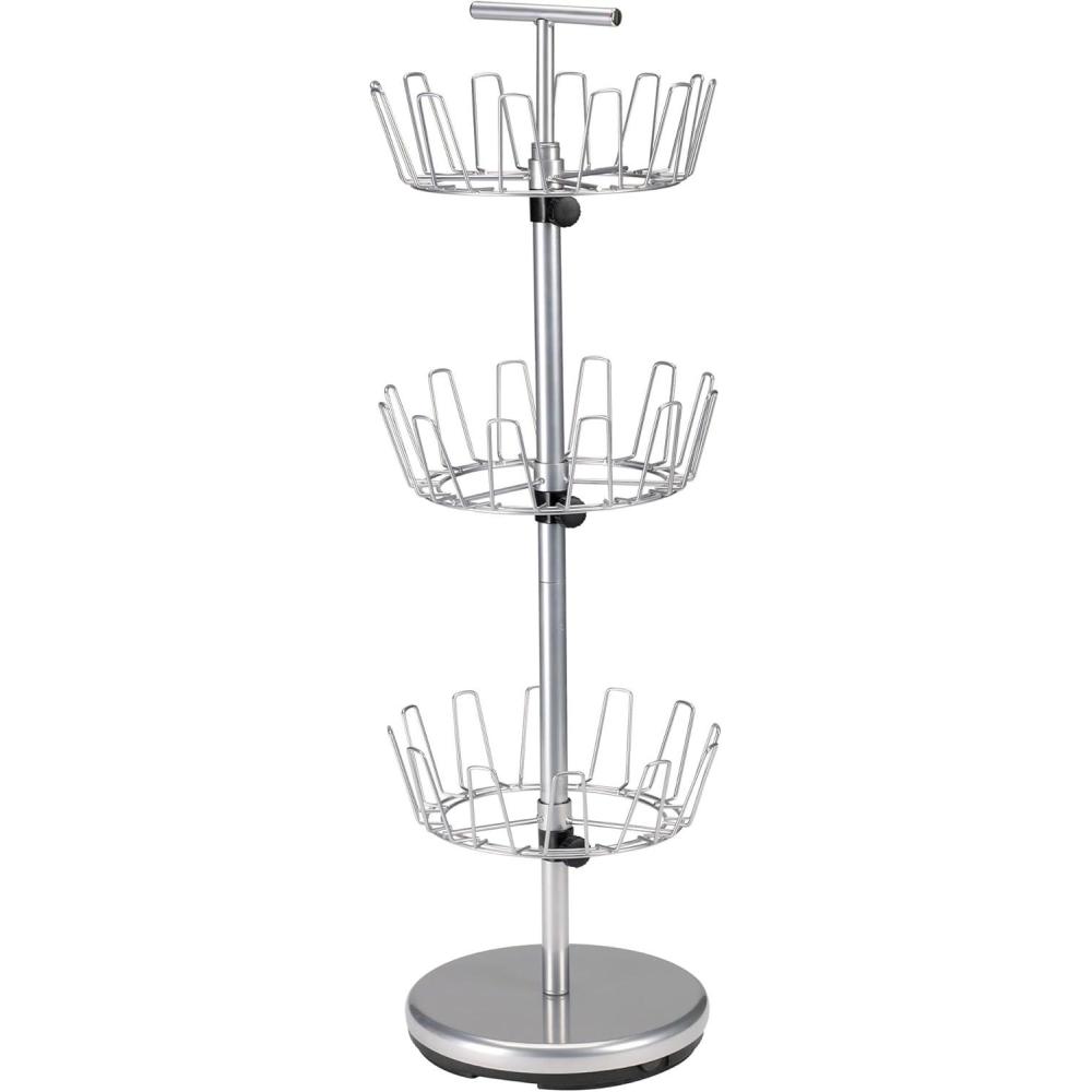 image:imageHousehold Essentials 3Tier Shoe Storage Tree Matte BlackSilver