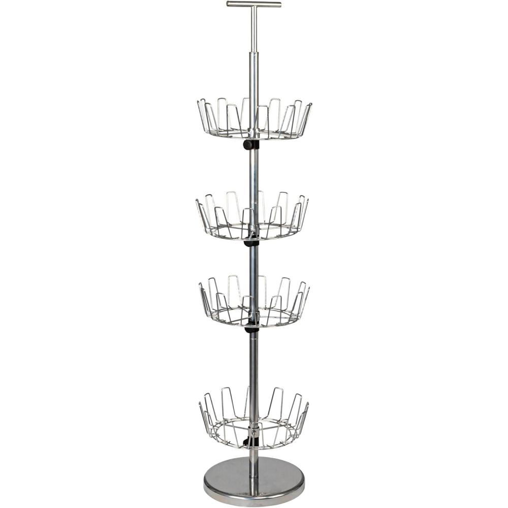 image:imageHousehold Essentials 4Tier Shoe Storage Tree Matte BlackSilver