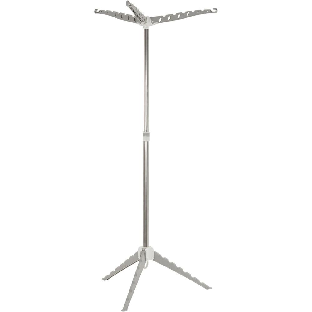 image:imageHousehold Essentials 50121 Portable 2Tier Clothes Drying Rack Tripod Dry Wet Laundry or Hang Clothes Silver and BlueSmall