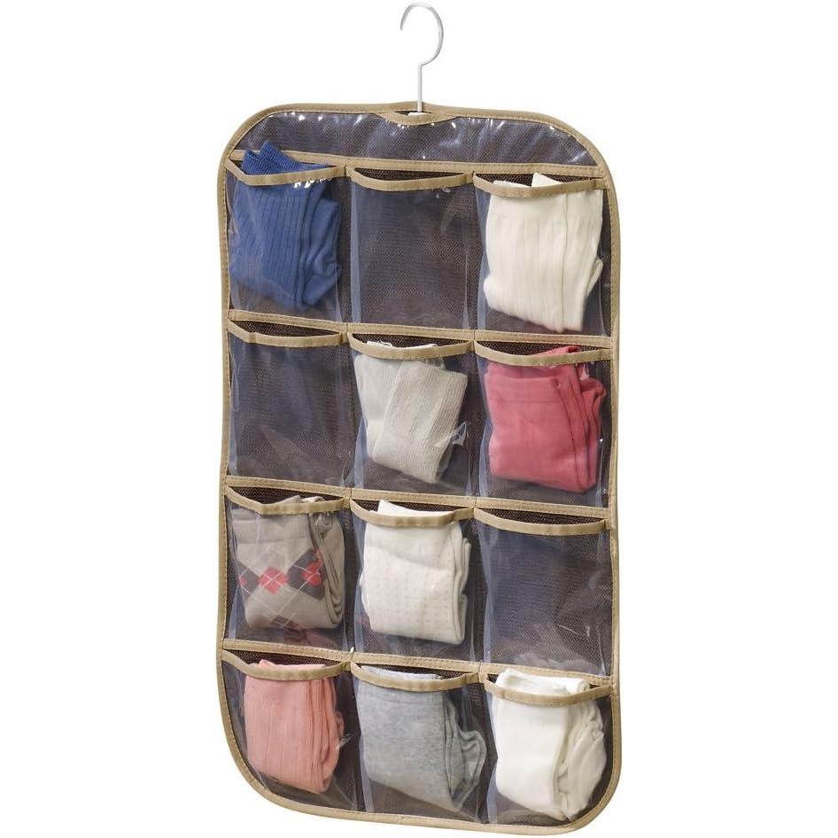 image:imageHousehold Essentials 66612 Sweater Storage Bags Set of 2 Coffee LinenBrownClearJewelryStocking