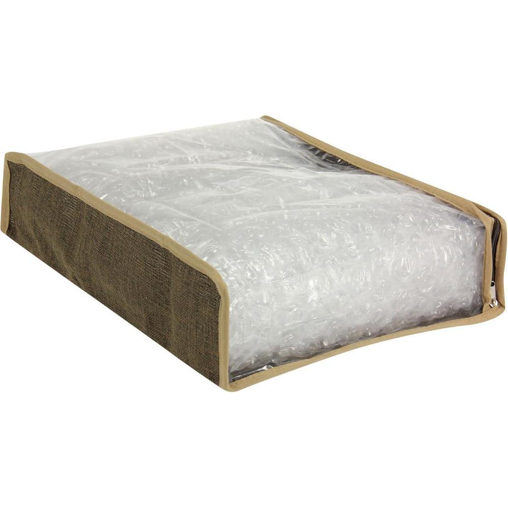 image:imageHousehold Essentials 66612 Sweater Storage Bags Set of 2 Coffee LinenBrownClearSweater Bags