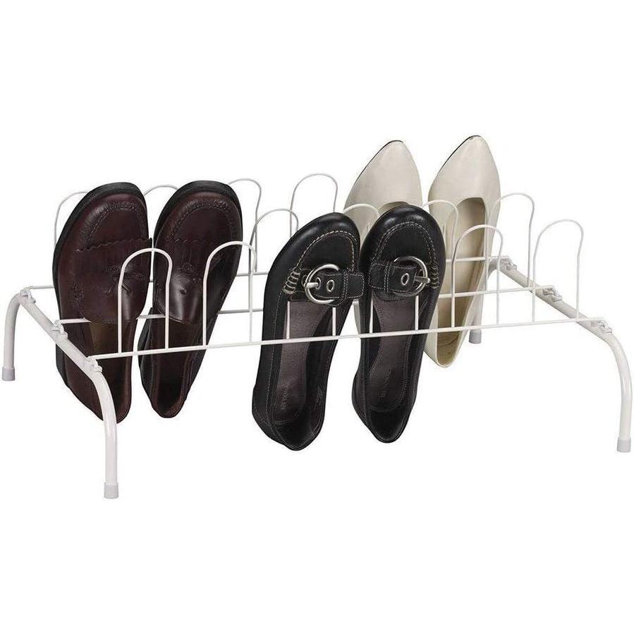image:imageHousehold Essentials 9Pair Metal Wire Shoe Rack BlackWhite