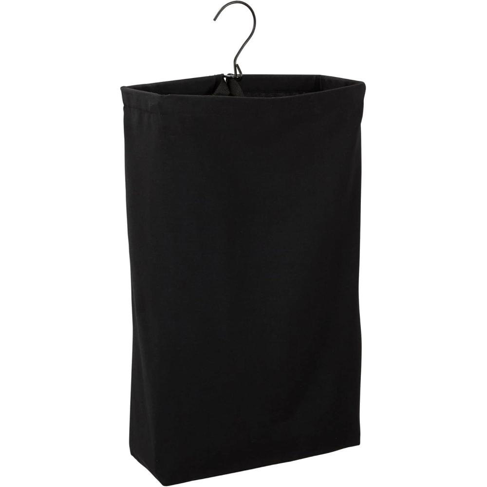 image:imageHousehold Essentials Door Hanging Laundry Bag Washable Canvas Bag with Loop Handle Holds Two Loads of Laundry Great for Dorms and Small Spaces BlackBlack