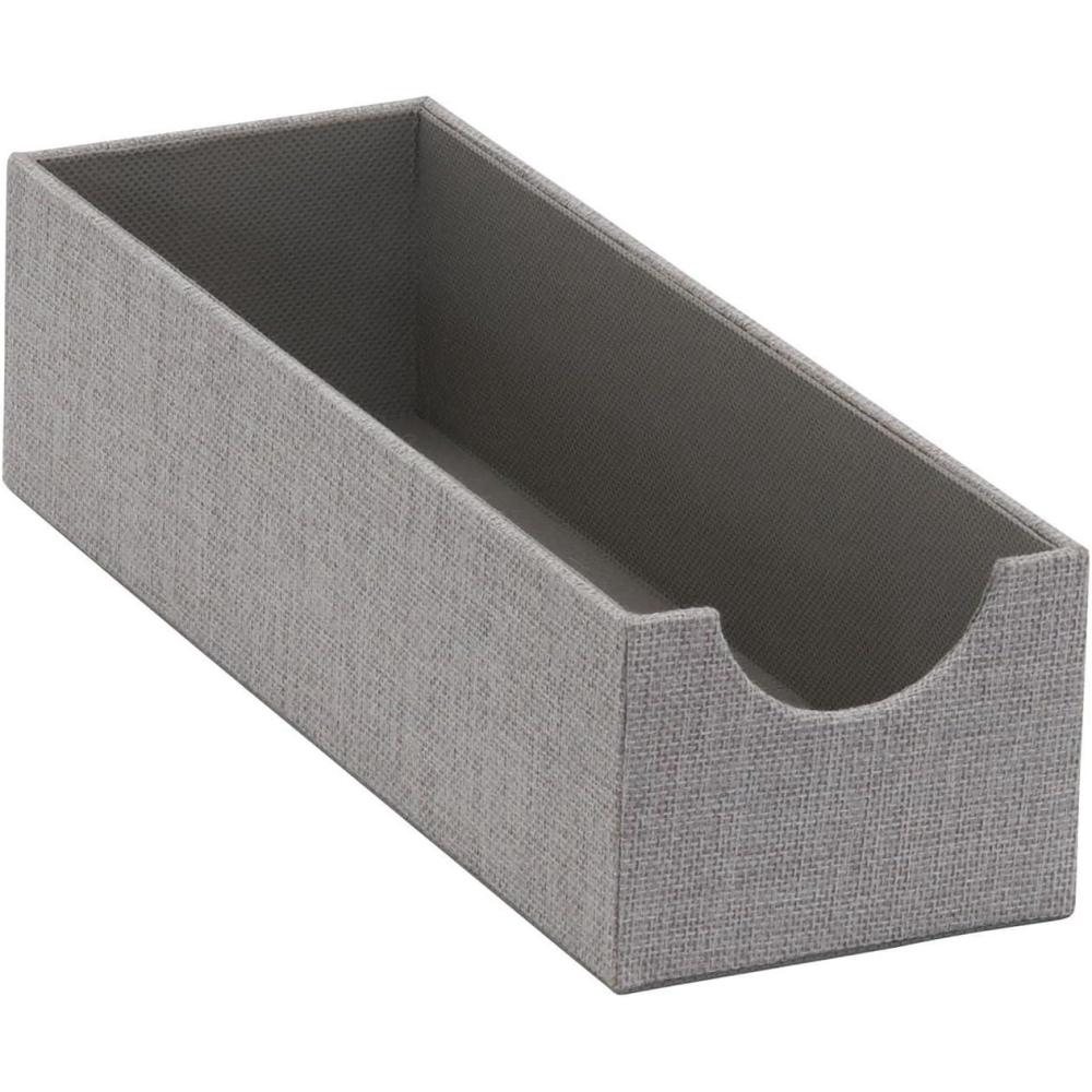 image:imageHousehold Essentials Grey 7251 Deep Drawer Organizer Box for Storage 12 in x 4 in x 313 SilverSilver