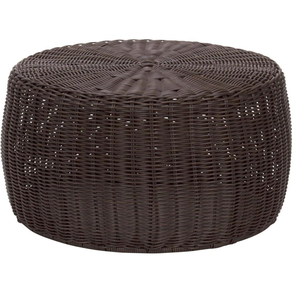 image:imageHousehold Essentials Handwoven Resin Storage Stool Ottoman 16 Dia x 9 H BrownBrown
