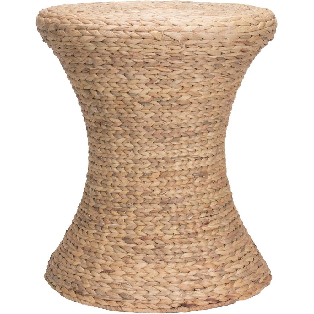 image:imageHousehold Essentials Handwoven Water Hyacinth Wicker Stool with Hourglass Shape NaturalNatural Water Hyacinth