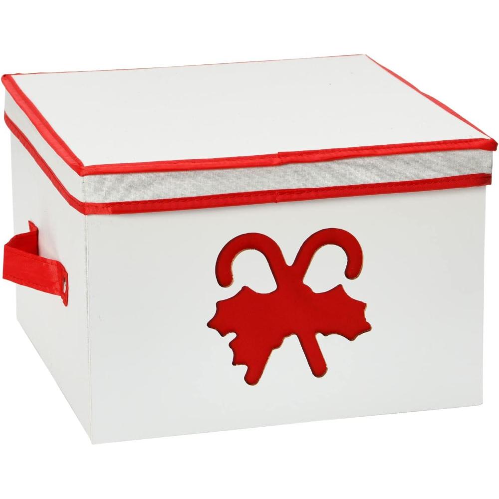 image:imageHousehold Essentials Holiday Storage Box Medium Red Candy Cane