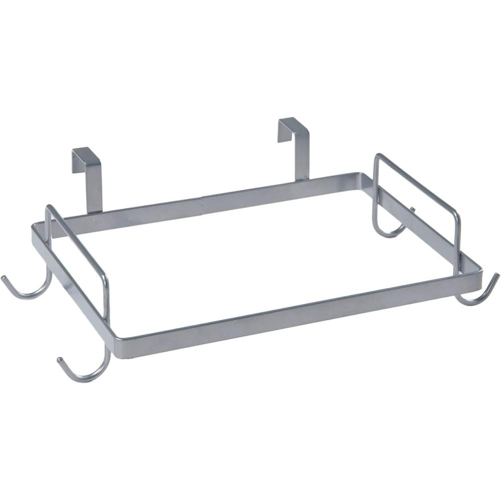 image:imageHousehold Essentials Metal Over the Door Trash Bag Holder WhiteSilver