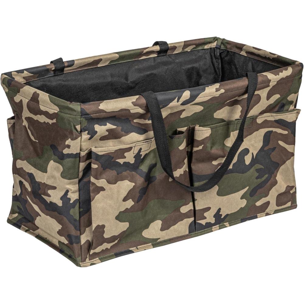 image:imageHousehold Essentials Sea Shell Krush Container AllPurpose Utility Tote with PocketsCamo