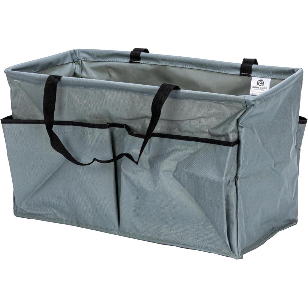 image:imageHousehold Essentials Sea Shell Krush Container AllPurpose Utility Tote with PocketsGrey