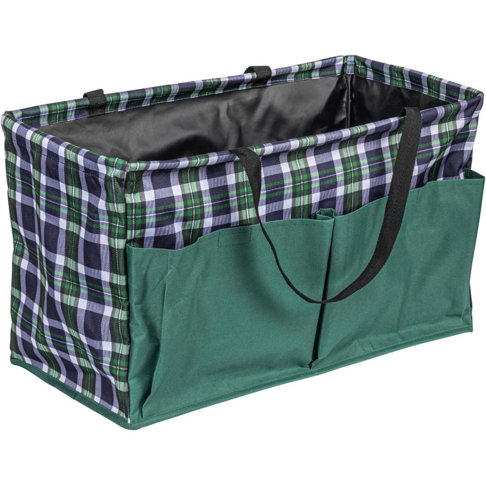 image:imageHousehold Essentials Sea Shell Krush Container AllPurpose Utility Tote with PocketsPlaid