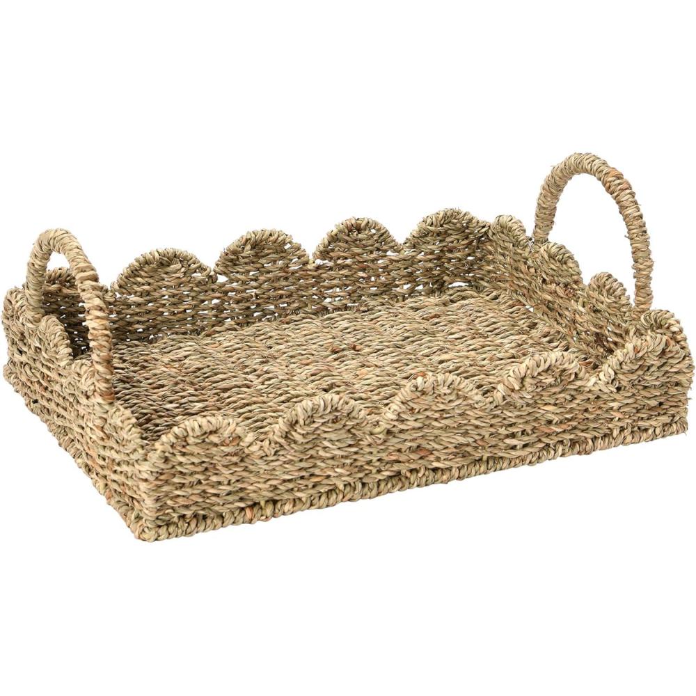 image:imageHousehold Essentials Seagrass Tray with Scalloped Edge NaturalNatural Seagrass