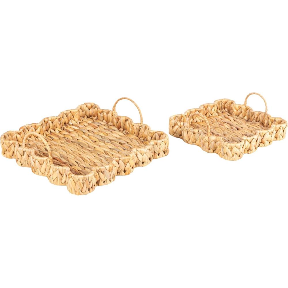 image:imageHousehold Essentials Seagrass Tray with Scalloped Edge NaturalNatural Water Hyacinth