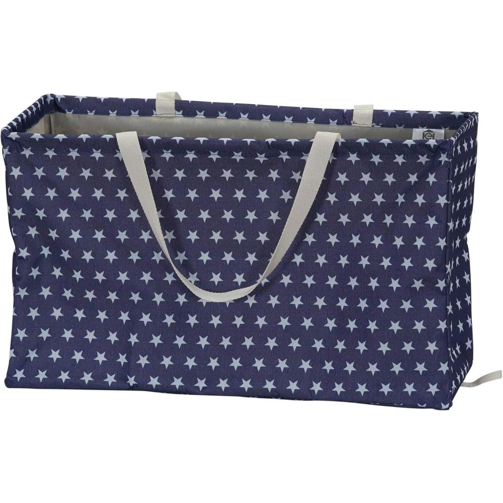 image:imageHousehold Essentials Teal Striped Krush Container AllPurpose Utility ToteBlue Stars
