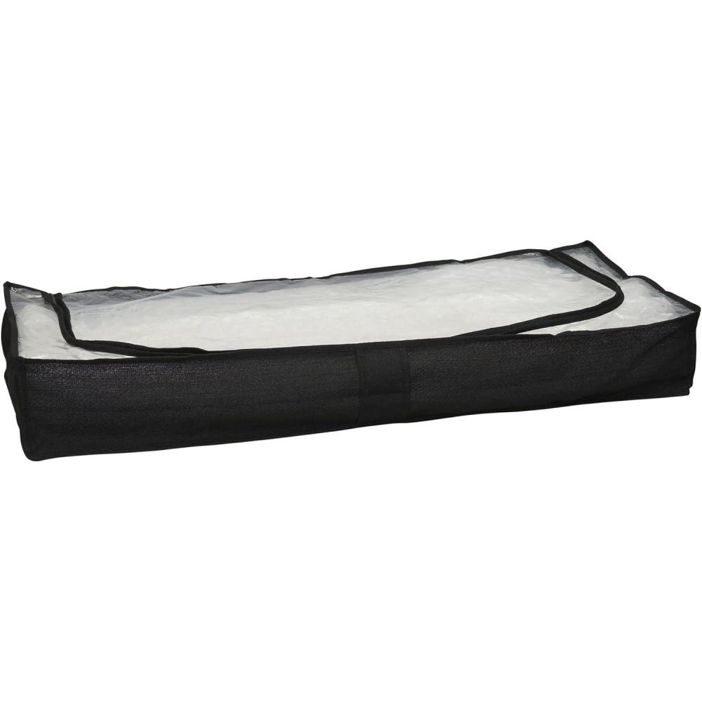 image:imageHousehold Essentials Under Bed Storage Bag 1 Pack Clear PEVA Top and Soft Sides Perfect for Clothes Blankets and MoreBlack