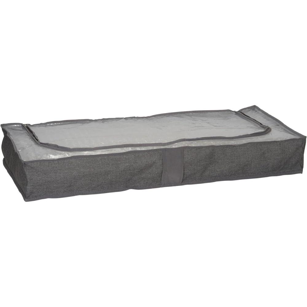 image:imageHousehold Essentials Under Bed Storage Bag 1 Pack Clear PEVA Top and Soft Sides Perfect for Clothes Blankets and MoreGrey