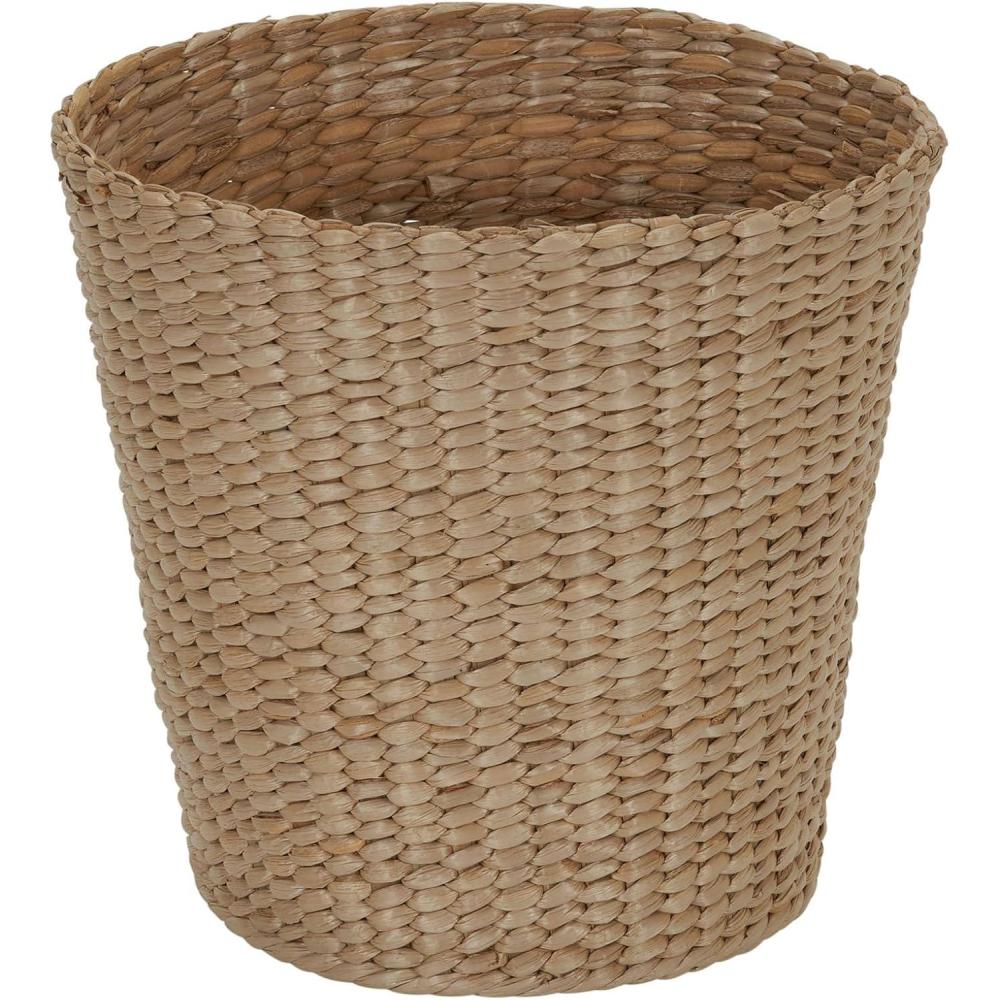 image:imageHousehold Essentials Wicker Waste Basket Woven Leaf Basket with Wire Frame Trash Bin or Storage Basket for Bedroom Bathroom Office and MoreNatural Cattail