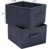 Collapsible Cotton Blend Cube Storage Drawer with Handle, Set of 2, Denim