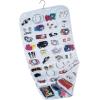 Household Essentials 01943 Hanging Jewelry Organizer – 80-Pockets for Necklaces, Bracelets, and Accessories – White Vinyl