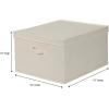 Household Essentials 115 Storage Box with Lid and Handle | Natural Beige Canvas | Jumbo(Jumbo – 16″W x 19″D)