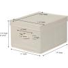 Household Essentials 115 Storage Box with Lid and Handle | Natural Beige Canvas | Jumbo(Large – 12″W x 15″D)