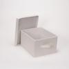 Household Essentials 115 Storage Box with Lid and Handle | Natural Beige Canvas | Jumbo(Large – 12″W x 15″D)