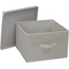 Household Essentials 115 Storage Box with Lid and Handle | Natural Beige Canvas | Jumbo(Square – 15″W x 15″D)