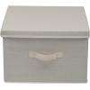 Household Essentials 115 Storage Box with Lid and Handle | Natural Beige Canvas | Jumbo(Square – 15″W x 15″D)
