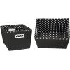 Household Essentials 19KDBLK-1 Medium Tapered Decorative Storage Bins | 2 Pack Set Cubby Baskets | Black and White Mini-Dots(Black With Dots)