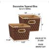 Household Essentials 19KDBLK-1 Medium Tapered Decorative Storage Bins | 2 Pack Set Cubby Baskets | Black and White Mini-Dots(Brown)