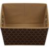 Household Essentials 19KDBLK-1 Medium Tapered Decorative Storage Bins | 2 Pack Set Cubby Baskets | Black and White Mini-Dots(Brown)