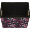 Household Essentials 19KDBLK-1 Medium Tapered Decorative Storage Bins | 2 Pack Set Cubby Baskets | Black and White Mini-Dots(Butterfly)