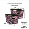 Household Essentials 19KDBLK-1 Medium Tapered Decorative Storage Bins | 2 Pack Set Cubby Baskets | Black and White Mini-Dots(Butterfly)