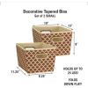 Household Essentials 19KDBLK-1 Medium Tapered Decorative Storage Bins | 2 Pack Set Cubby Baskets | Black and White Mini-Dots(Canvas)
