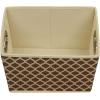 Household Essentials 19KDBLK-1 Medium Tapered Decorative Storage Bins | 2 Pack Set Cubby Baskets | Black and White Mini-Dots(Canvas)