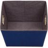 Household Essentials 19KDBLK-1 Medium Tapered Decorative Storage Bins | 2 Pack Set Cubby Baskets | Black and White Mini-Dots(Navy Blue)