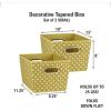 Household Essentials 19KDBLK-1 Medium Tapered Decorative Storage Bins | 2 Pack Set Cubby Baskets | Black and White Mini-Dots(Olive)