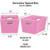 Household Essentials 19KDBLK-1 Medium Tapered Decorative Storage Bins | 2 Pack Set Cubby Baskets | Black and White Mini-Dots(Pink With Dots)