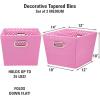 Household Essentials 19KDBLK-1 Medium Tapered Decorative Storage Bins | 2 Pack Set Cubby Baskets | Black and White Mini-Dots(Pink With Dots)