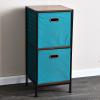 Household Essentials 2 Pack Open Storage Bins with Dual Handles, 13 x 12 x 13, Aqua