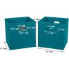 Household Essentials 2 Pack Open Storage Bins with Dual Handles, 13 x 12 x 13, Aqua