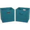 Household Essentials 2 Pack Open Storage Bins with Dual Handles, 13 x 12 x 13, Aqua