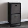 Household Essentials 2 Pack Open Storage Bins with Dual Handles, 13 x 12 x 13, Chocolate Brown