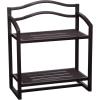 Household Essentials 2-Tier Metal Wall Mount Bathroom Storage Rack, Silver(Brown)