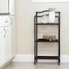 Household Essentials 2-Tier Metal Wall Mount Bathroom Storage Rack, Silver(Brown)