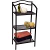 Household Essentials 2-Tier Metal Wall Mount Bathroom Storage Rack, Silver(Brown)