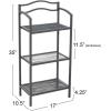 Household Essentials 2-Tier Metal Wall Mount Bathroom Storage Rack, Silver(Grey)