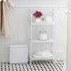 Household Essentials 2-Tier Metal Wall Mount Bathroom Storage Rack, Silver(White)