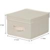 Household Essentials 510-3 Vision Storage Boxes with Lids | 3 Piece Set | Natural Canvas with Brown Trim(1 Count (Pack of 1))